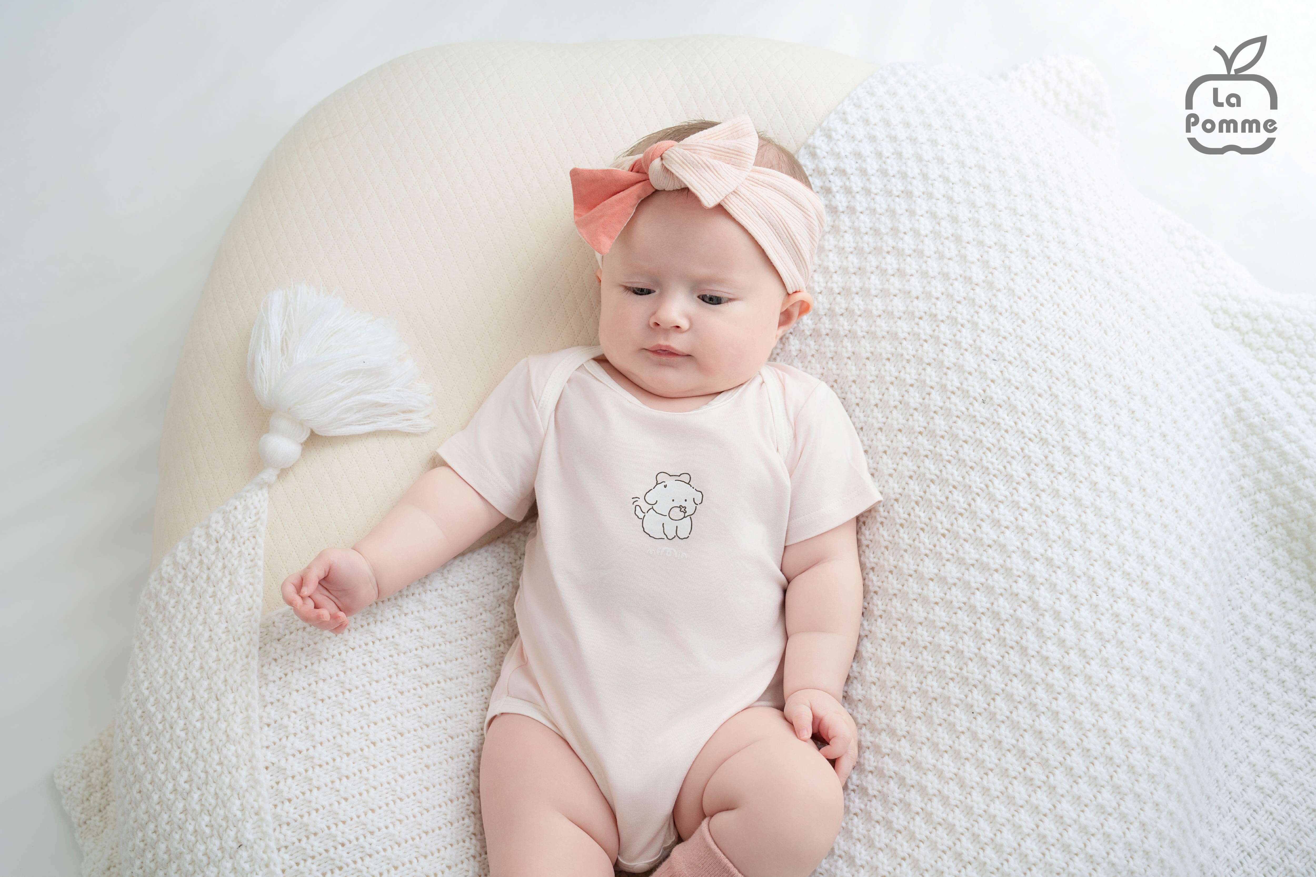 Set 2 Body chip cộc tay Mềm Mịn by La Pomme sắc màu dễ thương Hồng (0M,3M,6M,9M) — ảnh 2