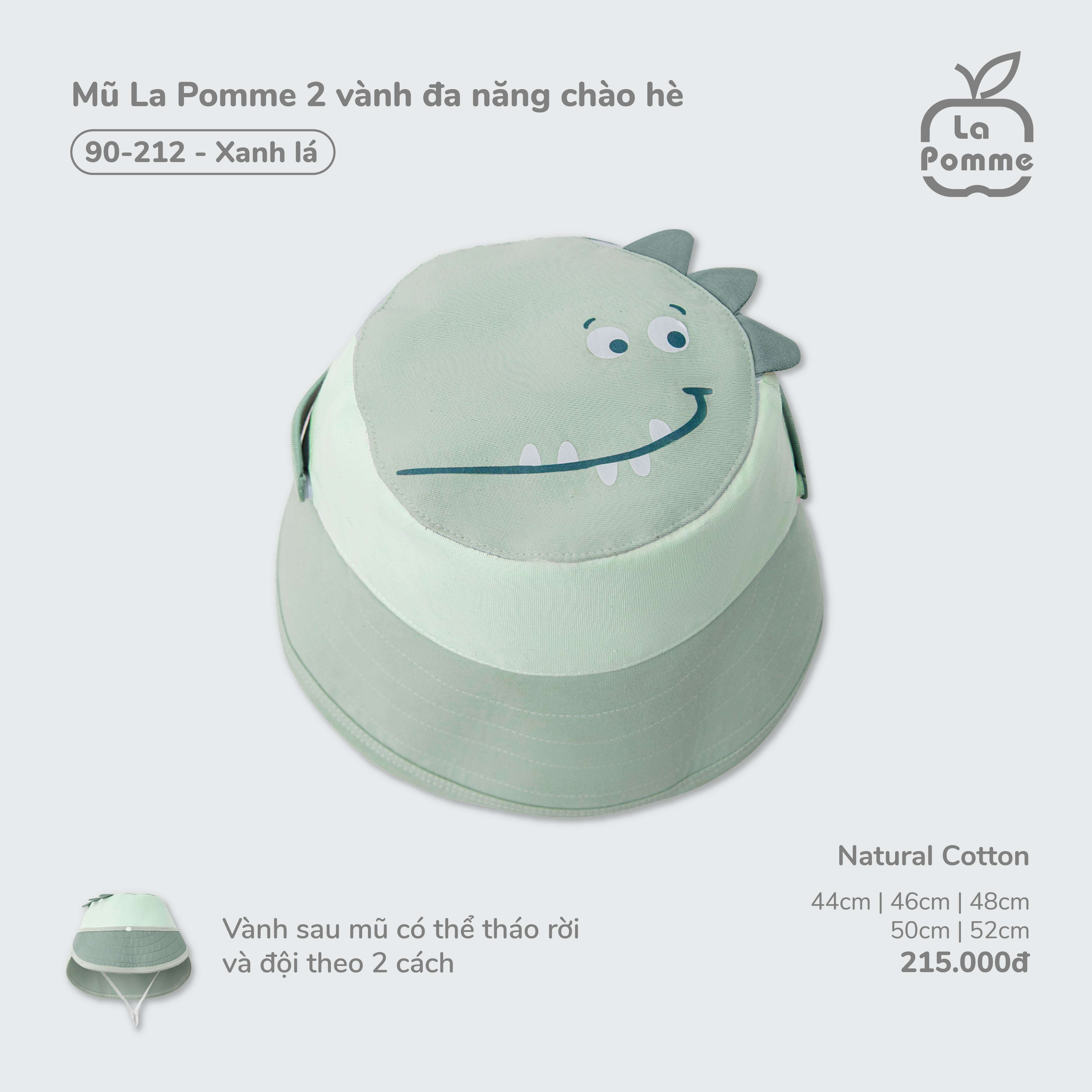 Mũ La Pomme 2 vành đa năng chào hè Xanh lá (44cm,46cm,48cm,50cm,52cm)