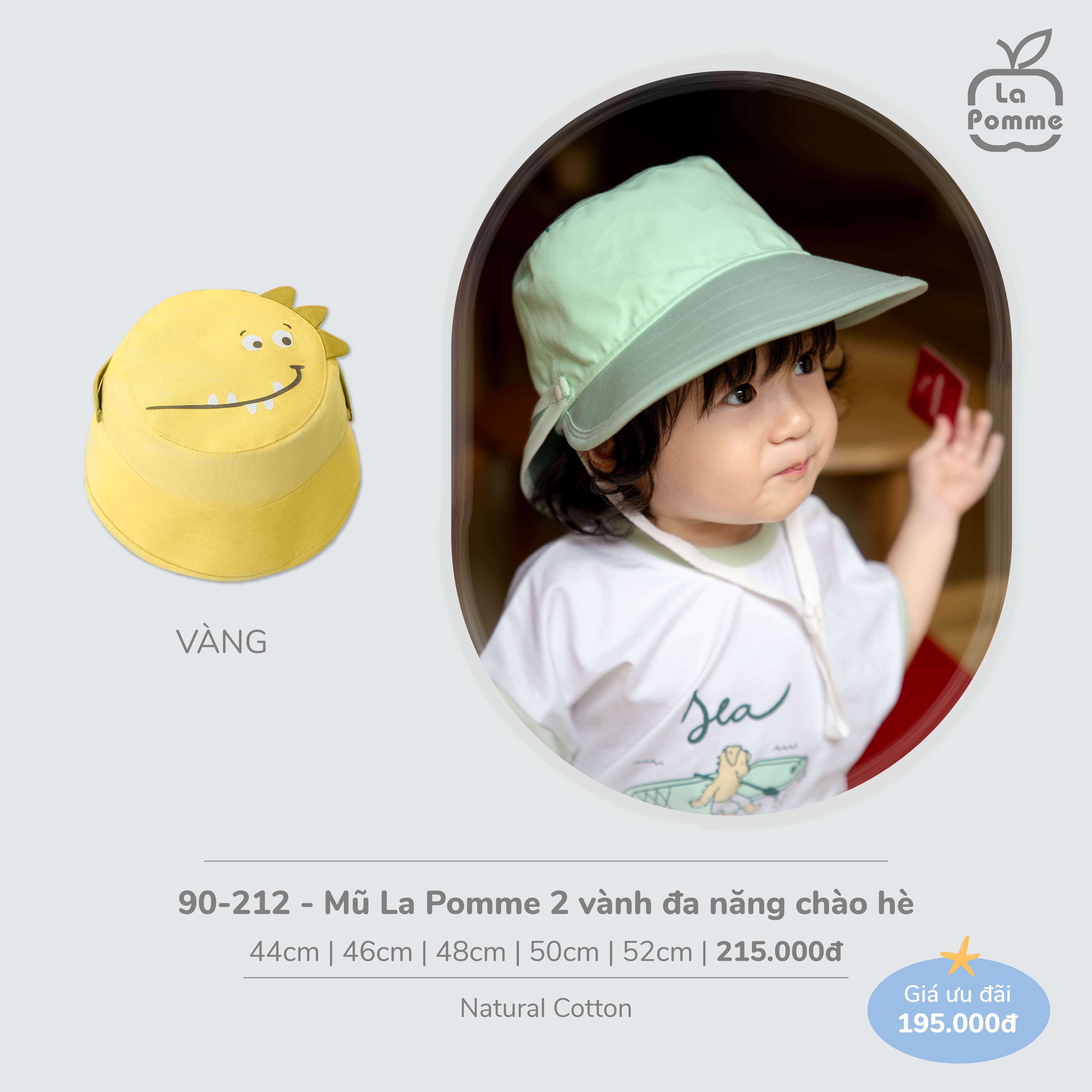 Mũ La Pomme 2 vành đa năng chào hè Xanh lá (44cm,46cm,48cm,50cm,52cm) — ảnh 2