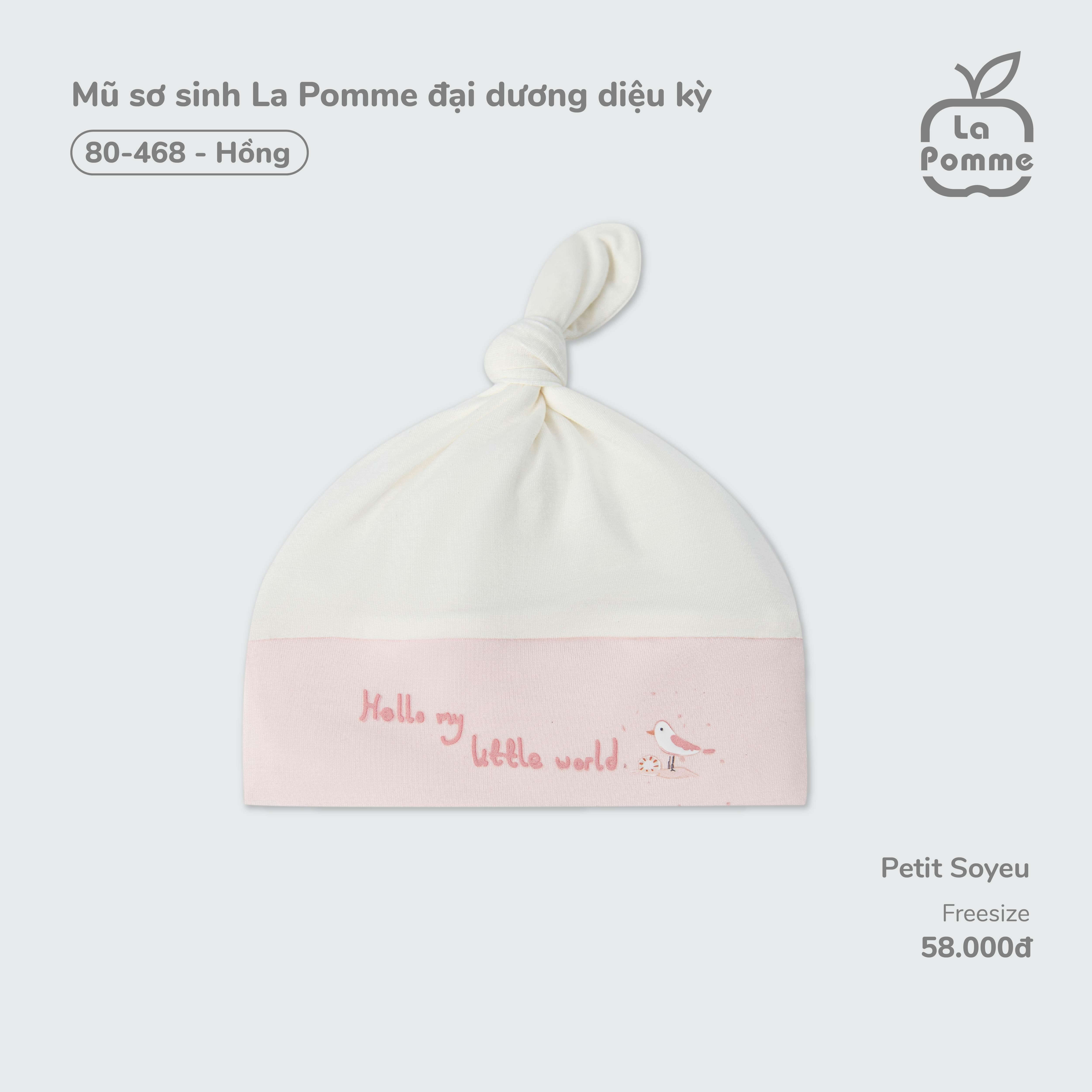 Mũ sơ sinh La Pomme đại dương diệu kỳ - Hồng