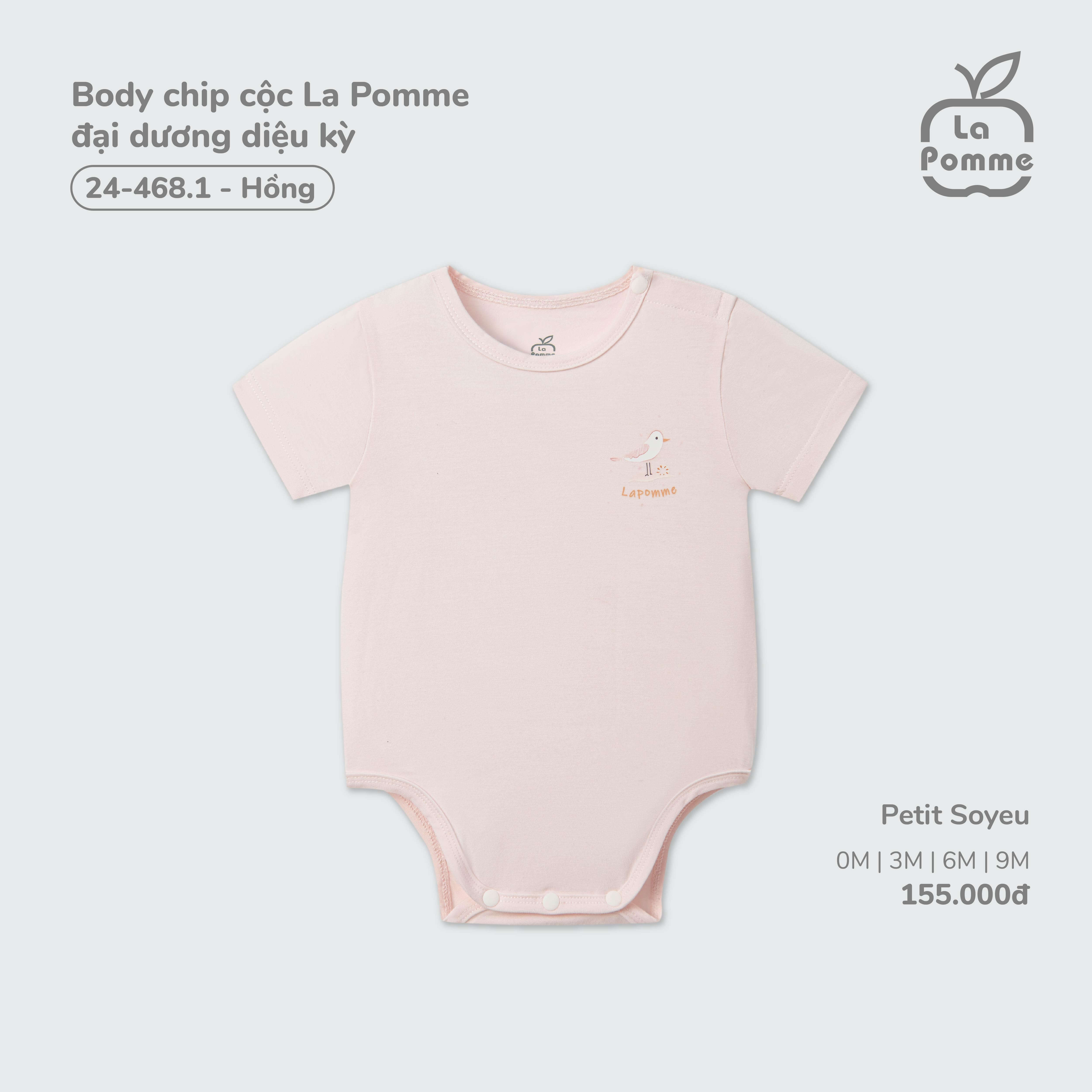 Body chip cộc La Pomme đại dương diệu kỳ Hồng (3M,6M,9M)