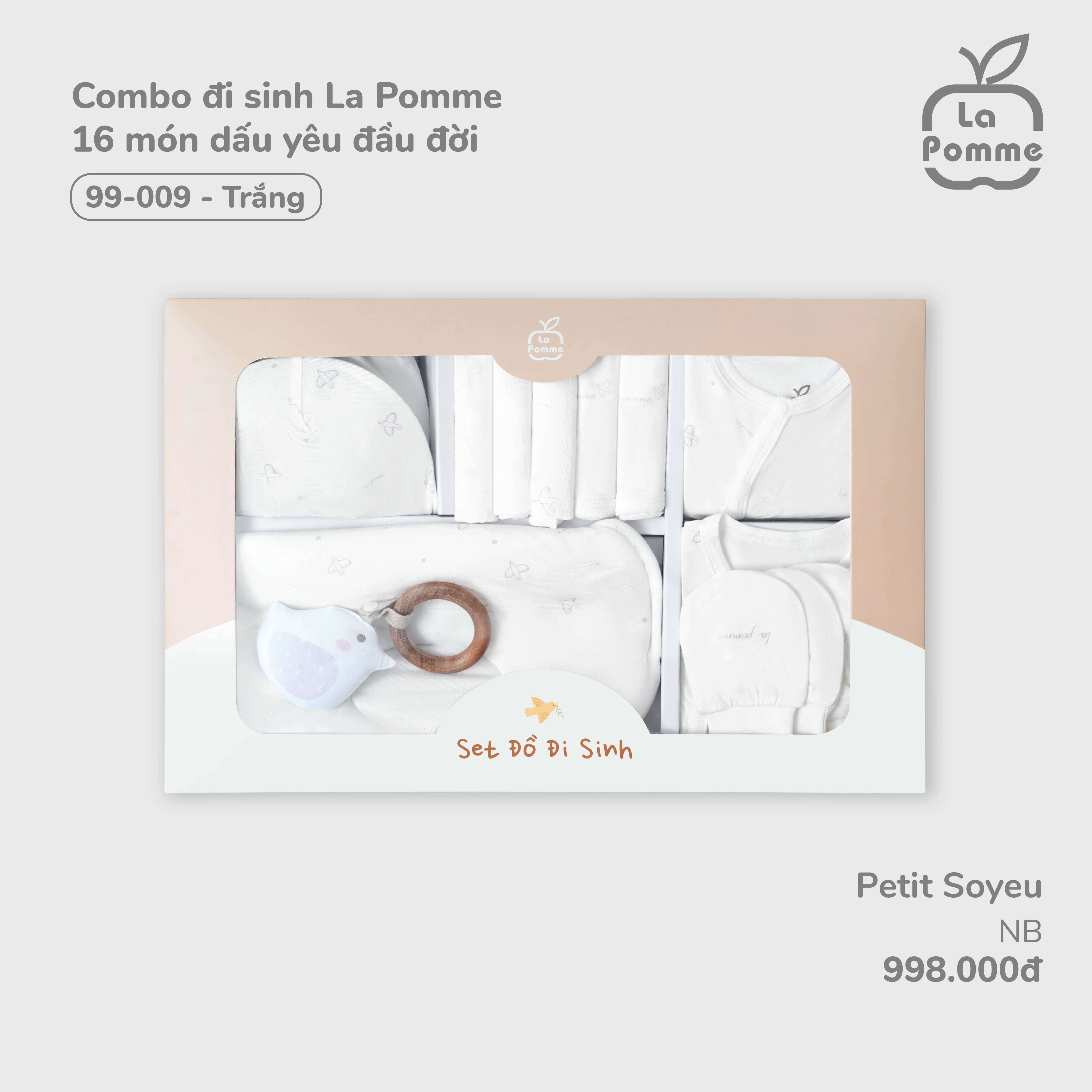 Combo đi sinh La Pomme dấu yêu đầu đời - Newborn Trắng