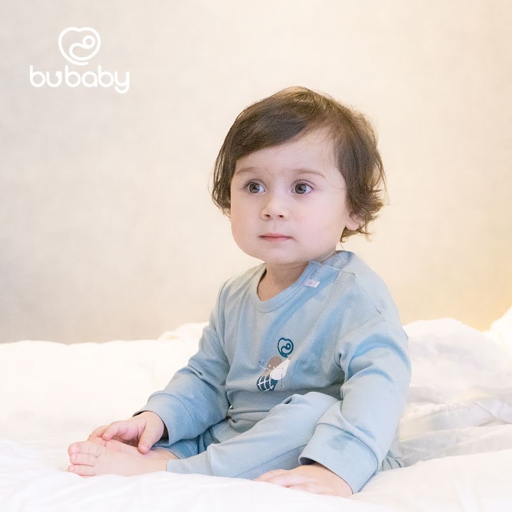 Bộ cài vai dài tay Bu baby Kyomi Aloha (6-9M, 9-12M, 12-18M, 18-24M), (Màu Trắng - Cam đất, Vàng, Xanh ghi, Blue - Xanh đậm, Be - Cà phê)