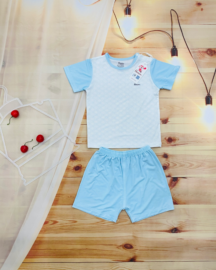 Bộ quần áo Avaler cài vai cộc caro (9-12M, 12-18M, 18-24M, 2-3Y, 3-4Y), (Họa tiết Xanh Đậm, Xanh, Hồng, Ghi) — ảnh 2