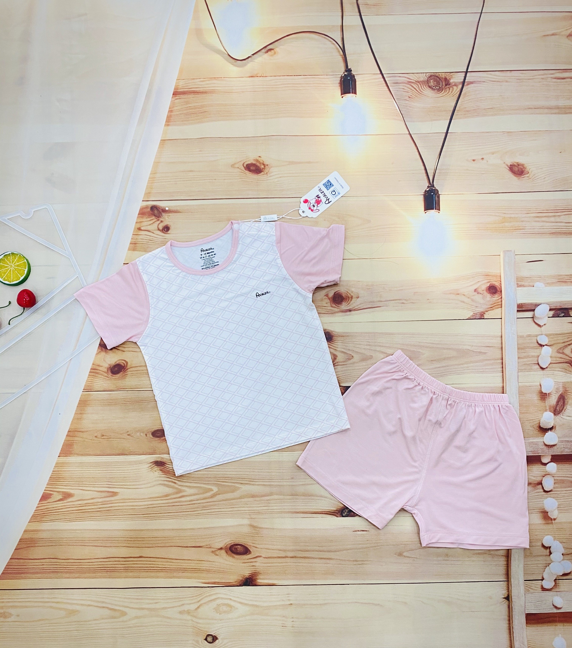 Bộ quần áo Avaler cài vai cộc caro (9-12M, 12-18M, 18-24M, 2-3Y, 3-4Y), (Họa tiết Xanh Đậm, Xanh, Hồng, Ghi) — ảnh 3