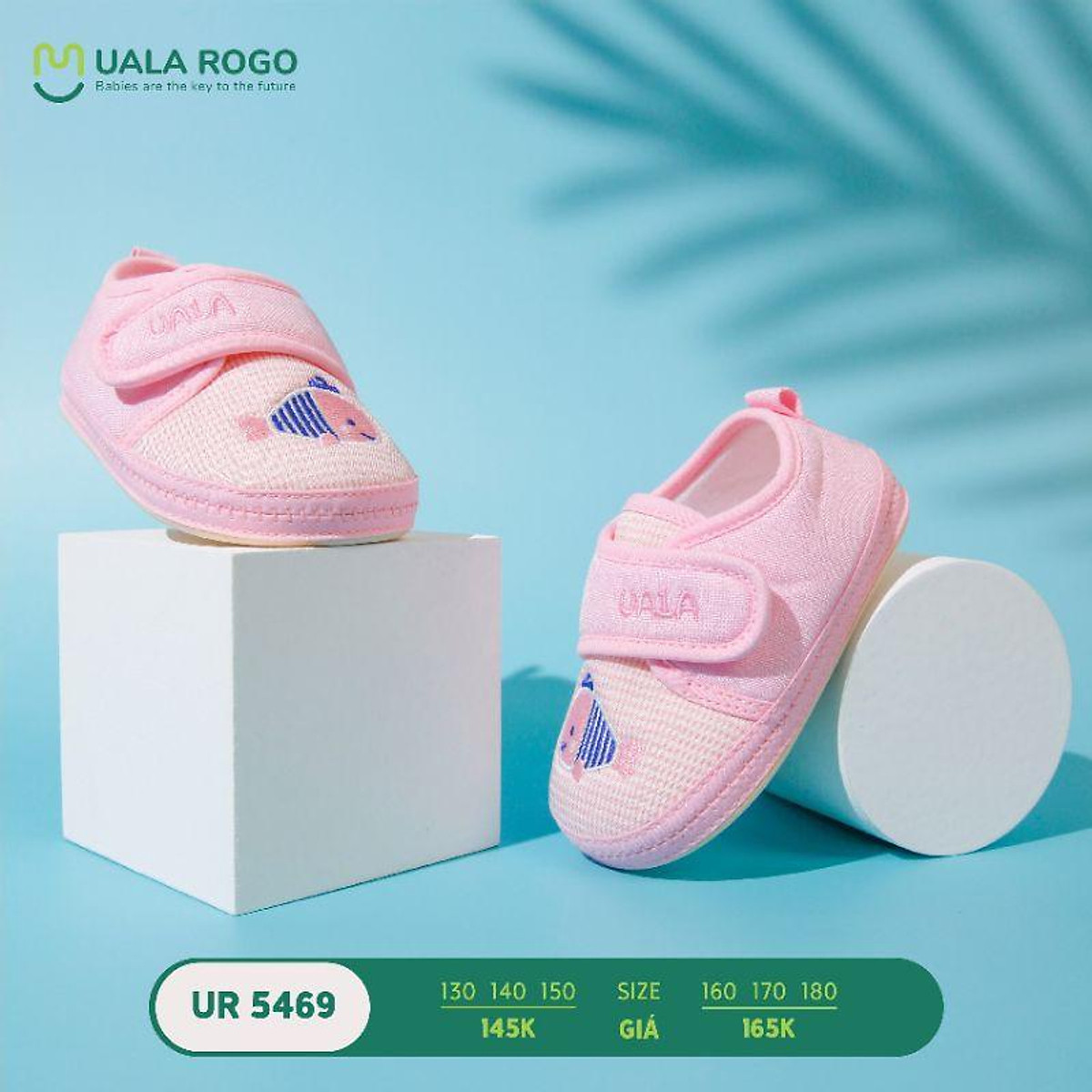 Giày tập đi Ualarogo màu hồng size con cá (Size 130, 140, 150, 160, 170, 180)
