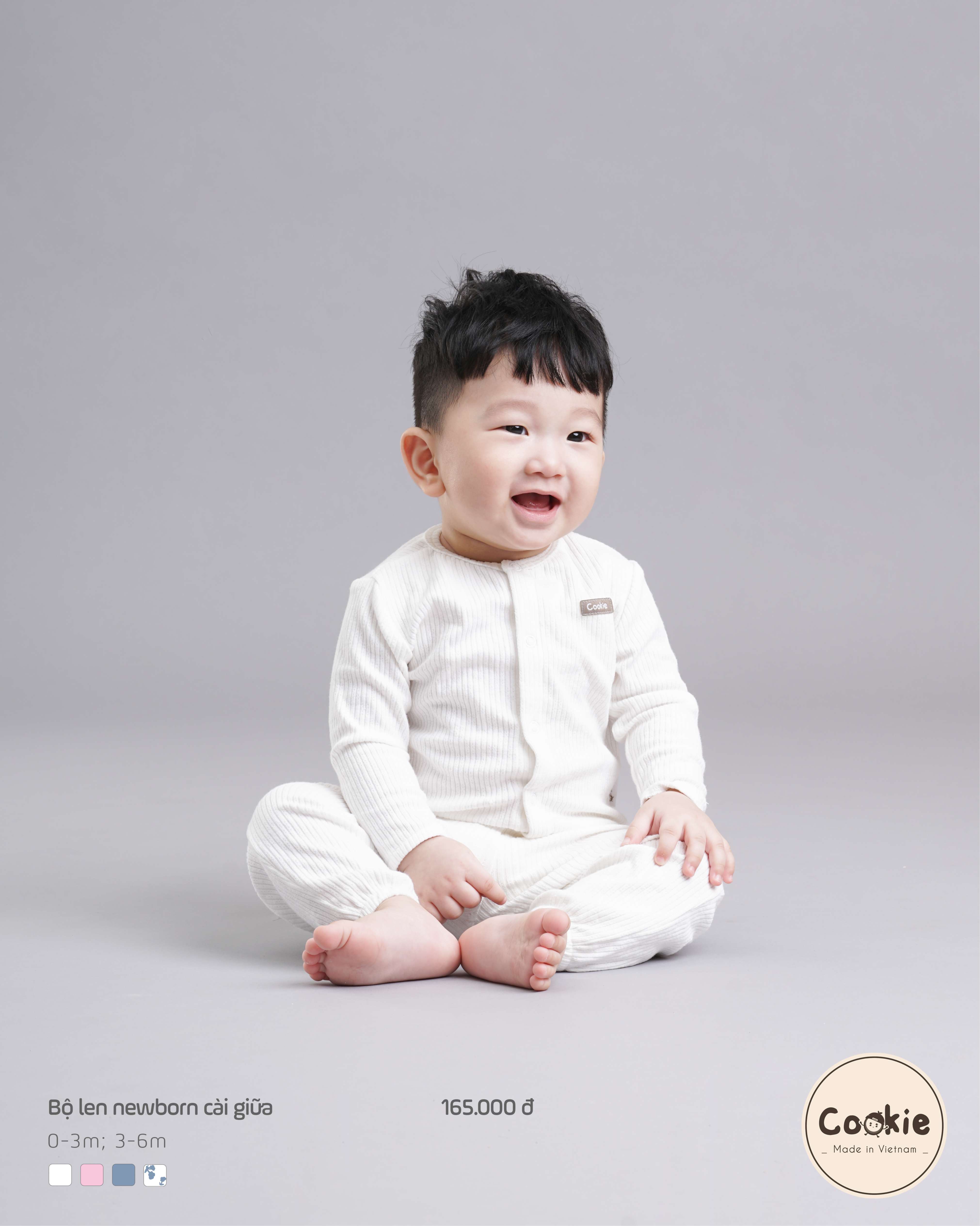 Bộ Cookie len newborn cài giữa