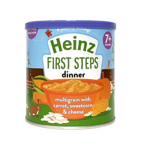 Bột ăn dặm Heinz Anh (Mỳ ý rau củ - phô mai, Ngũ cốc súp lơ bông cải phô mai, Mỳ ý rau củ phô mai, Bột gạo - rau củ)
