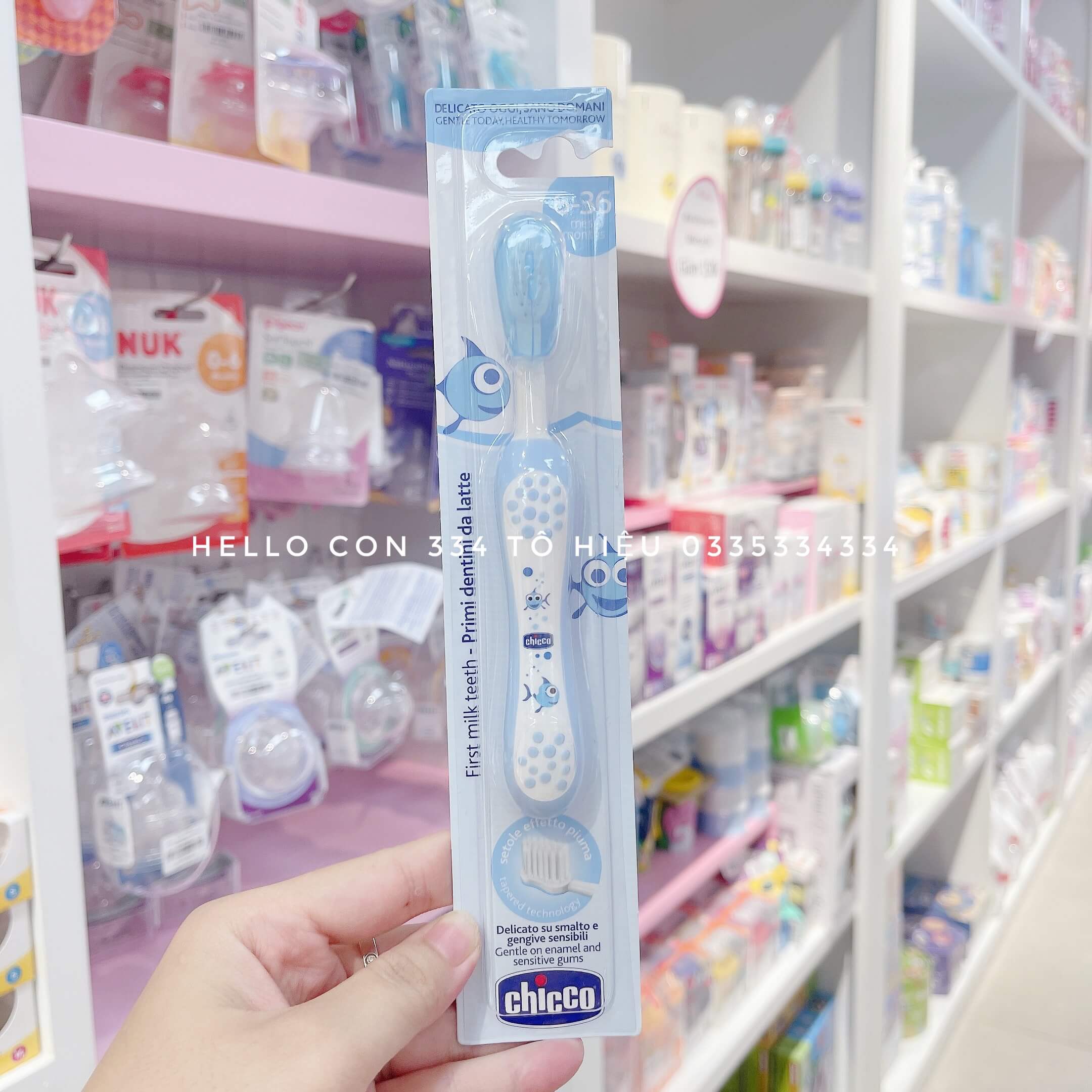 Bàn chải đánh răng Chicco (Hình Bướm hoa, hình Cá xanh, hình Rùa con) — ảnh 2