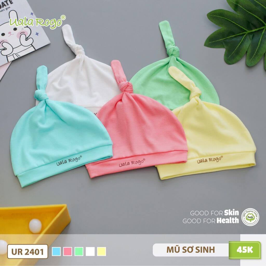 Mũ bamboo sơ sinh Ualarogo (Mũ bamboo, mũ Petit sóng, mũ Petit)