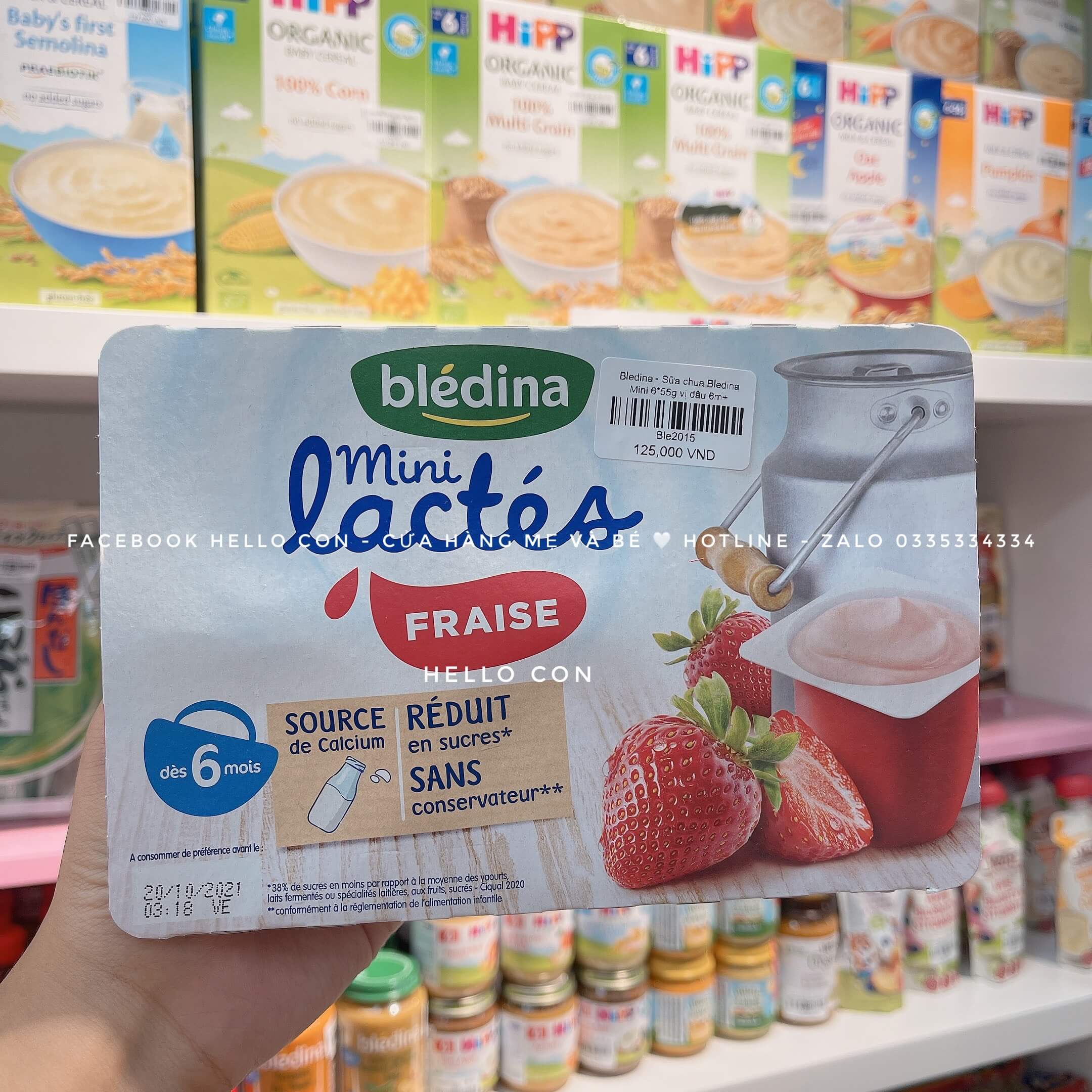 Sữa chua Bledina Mini vỉ 6 hộp*55g dành cho trẻ từ 6M+ (Vị Dâu, vị Lê, vị Chuối, vị Xoài) — ảnh 4