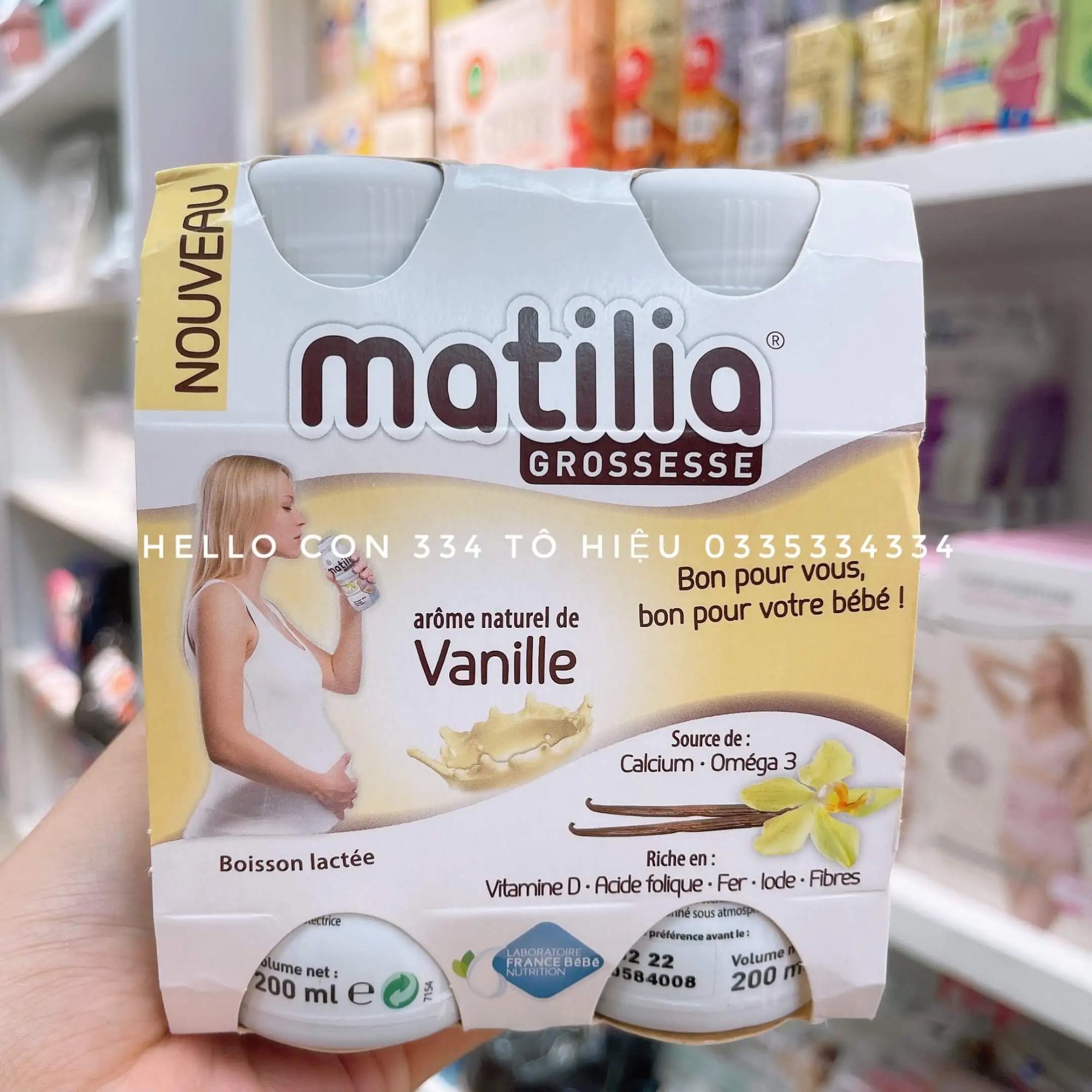 Sữa bà bầu Matilia 200ml 4h/vỉ (4 vị Socola, Dâu, Vani, Chuối)