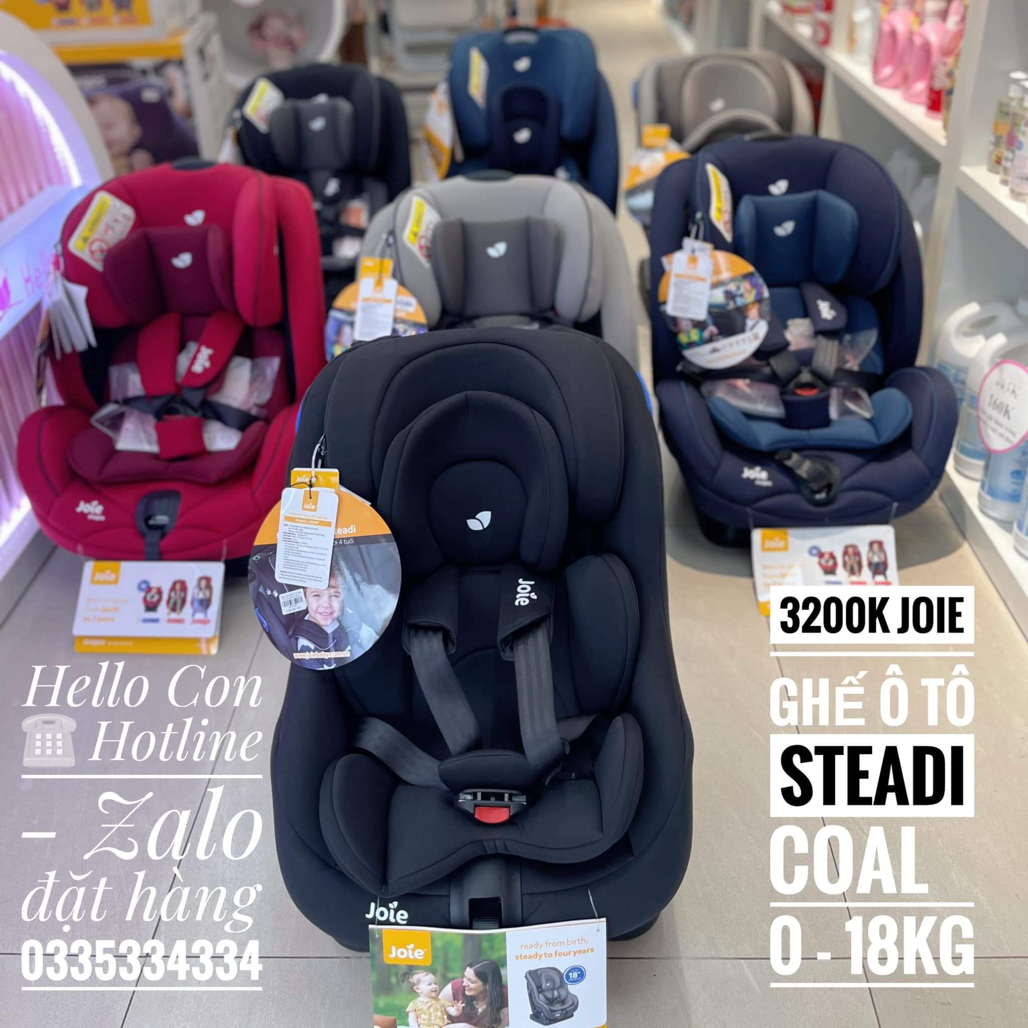 Ghế ngồi ô tô trẻ em Joie Steadi Coal