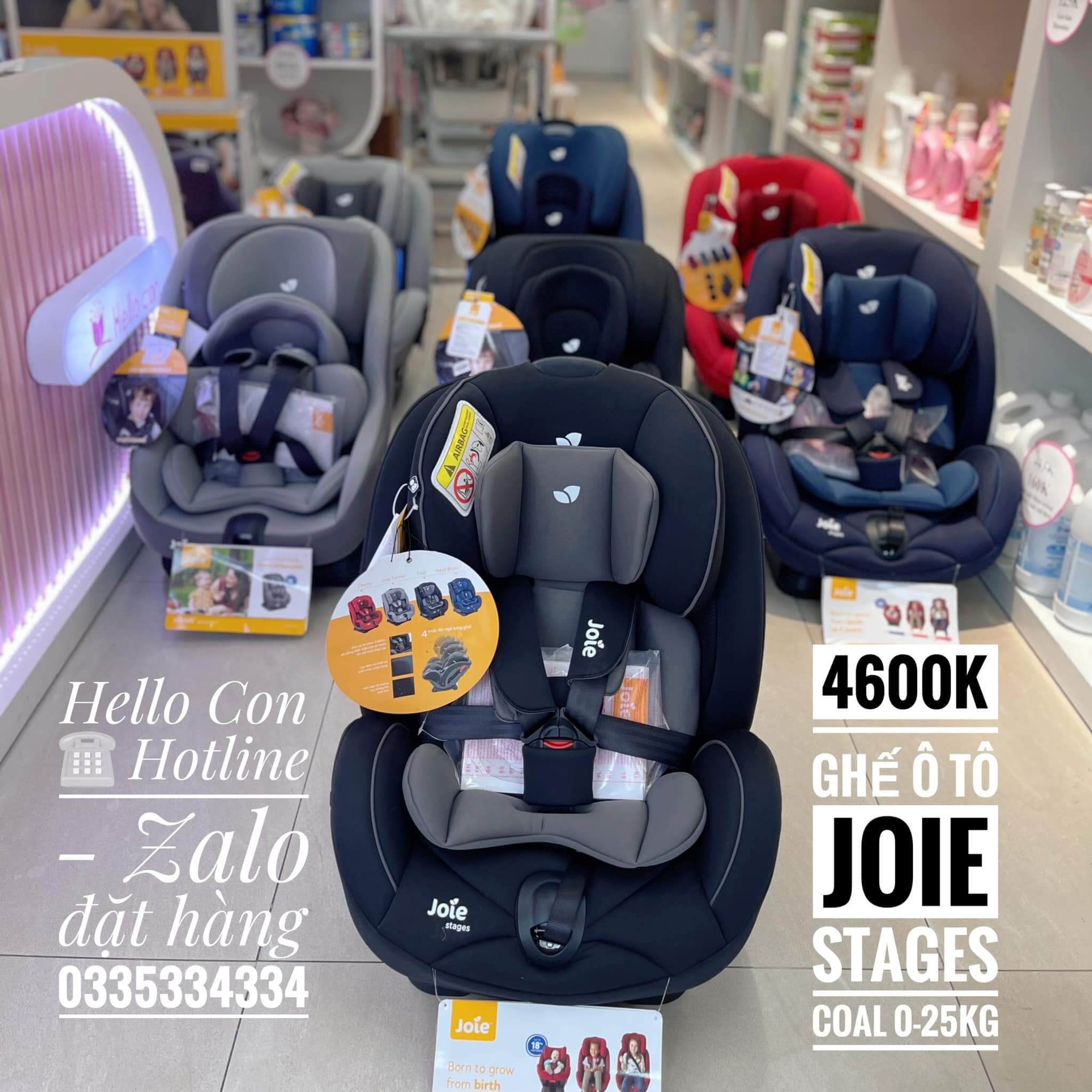 Ghế ngồi ô tô trẻ em Joie Stages Coal