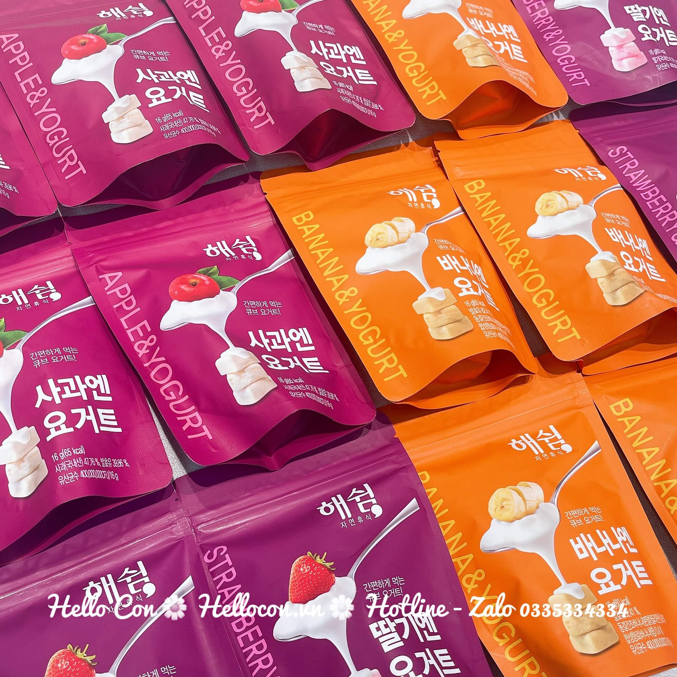 Sữa chua khô Haeswim dành cho trẻ từ 7 tháng (Vị Chuối, vị Dâu, vị Táo)