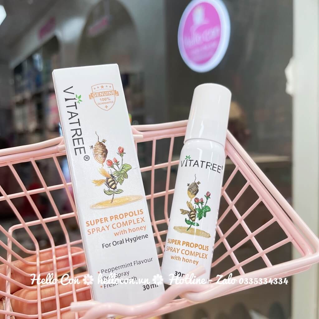 Xịt họng Keo ong đen Vitatree 25ml