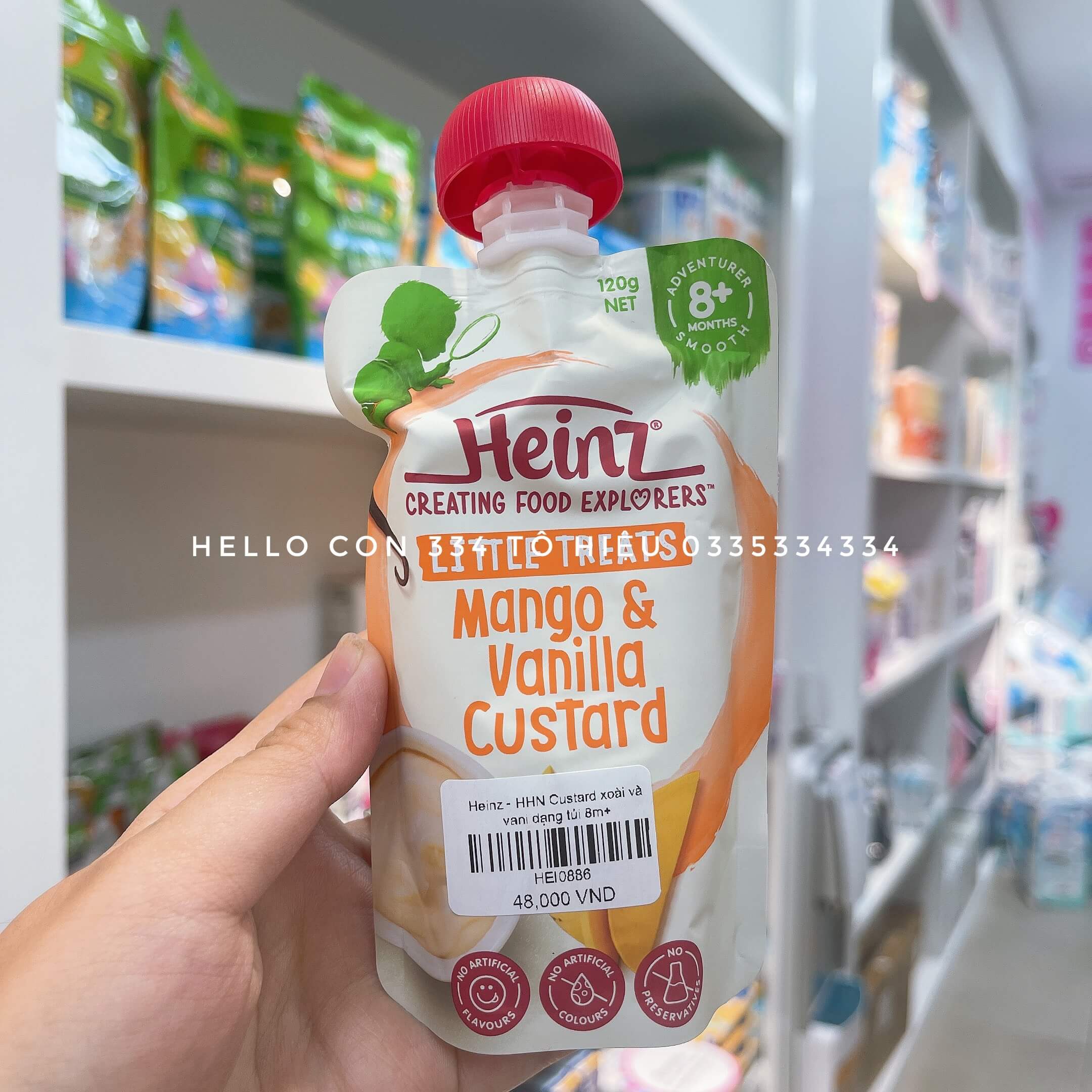 Váng nguội Heinz (Custard vani, Custard chuối, Custard dâu - vani, Custard xoài - vani)