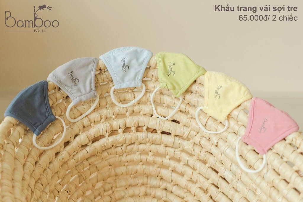 Set khẩu trang Lil Bamboo vải Bamboo 0-2 tuổi 2 lớp