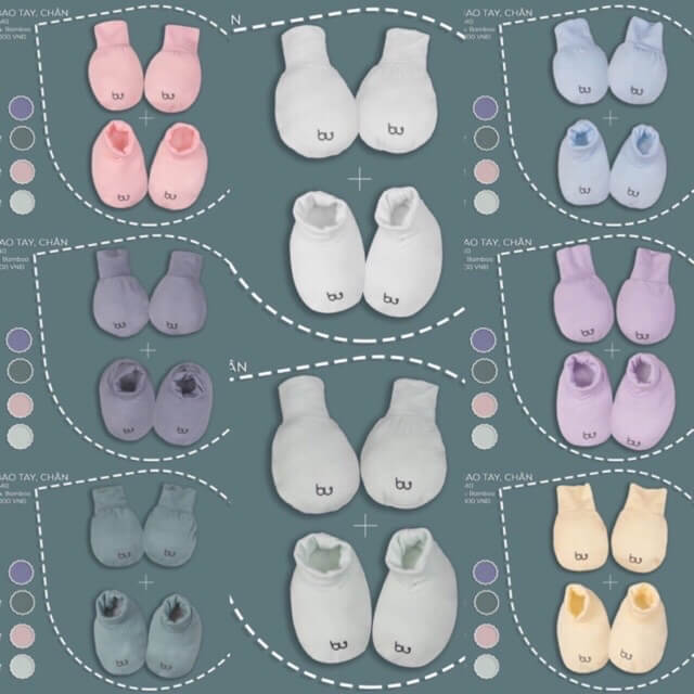 Bộ bao chân, bao tay Bu baby Bamboo - Free (18 mẫu) — ảnh 7