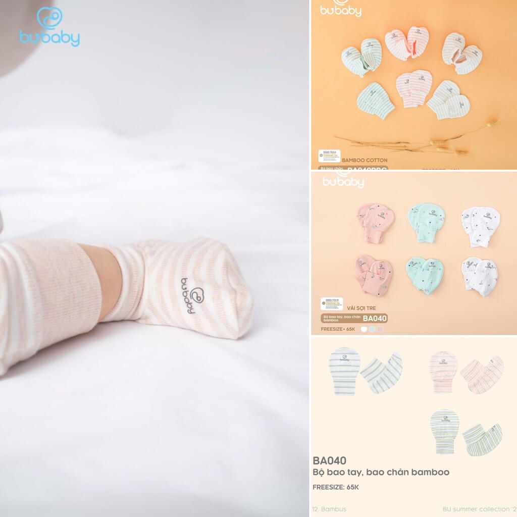 Bộ bao chân, bao tay Bu baby Bamboo cotton Free — ảnh 2