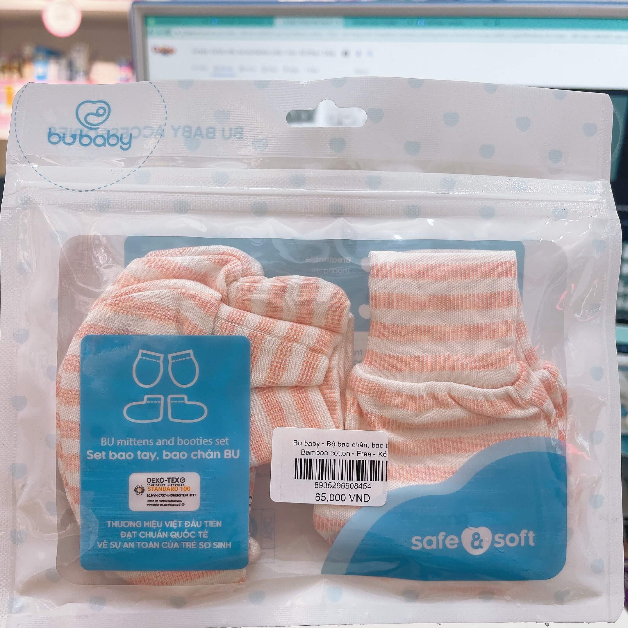 Bộ bao chân, bao tay Bu baby Bamboo cotton Free — ảnh 5