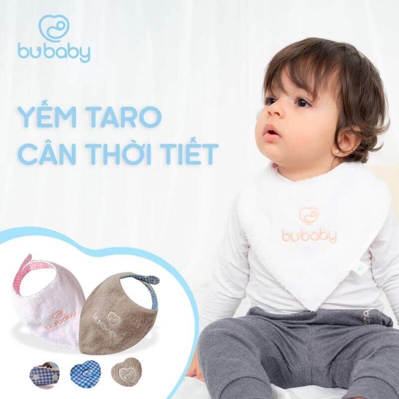 Yếm Bu baby chống thấm Taro Free (Màu Ghi, màu Trắng)