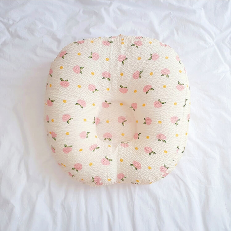 Gối chống trào Roto bebe (họa tiết Lụa gấu, Đào vàng, Đào bạc hà, Hồng chery, Ghi cá voi, Tím gấu, Vàng chim sẻ, Hoạ tiết mây, Trắng sao, Hồng gấu) — ảnh 4