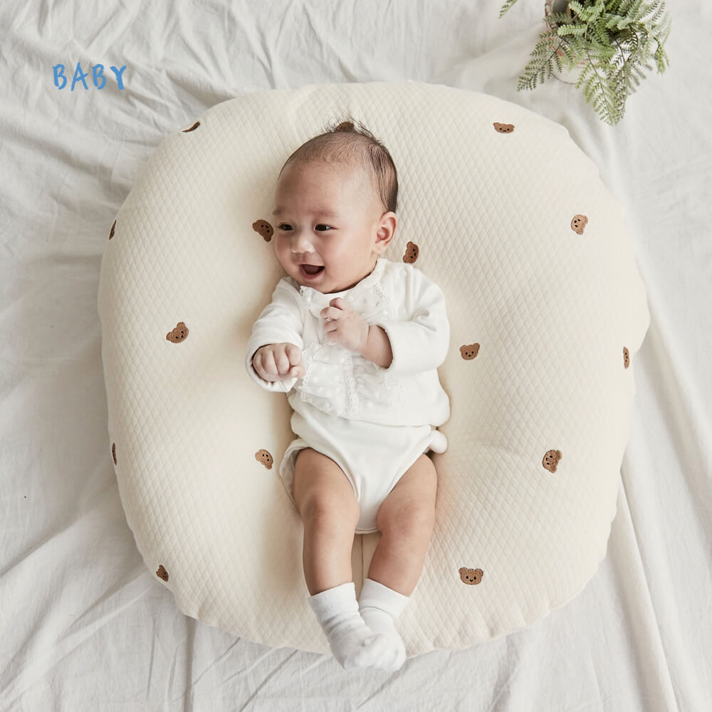Gối chống trào Roto bebe (họa tiết Lụa gấu, Đào vàng, Đào bạc hà, Hồng chery, Ghi cá voi, Tím gấu, Vàng chim sẻ, Hoạ tiết mây, Trắng sao, Hồng gấu) — ảnh 5
