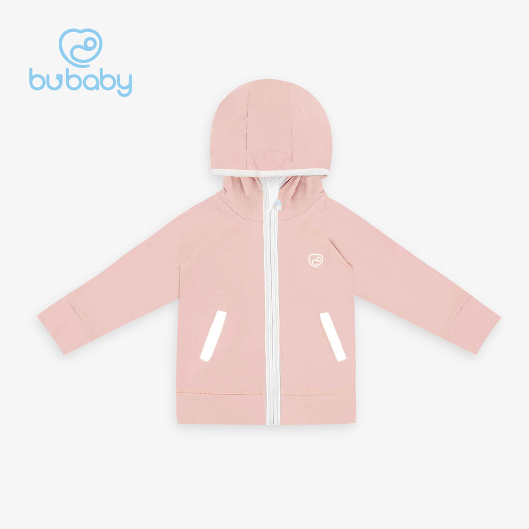Áo chống nắng Bu baby (12-18M, 18-24M, 2-3Y, 3-4Y), (Họa tiết Blue - Cổ vịt, Hồng đào - Trắng, Xanh đậm - Trắng) — ảnh 4