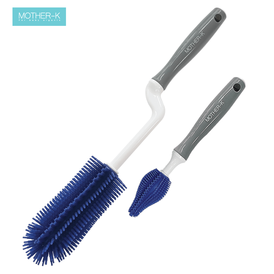 Bộ cọ bình sữa, núm ti Silicone Mother-K (Màu Đỏ, Xanh, Vàng) — ảnh 2