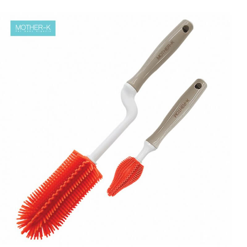 Bộ cọ bình sữa, núm ti Silicone Mother-K (Màu Đỏ, Xanh, Vàng) — ảnh 3