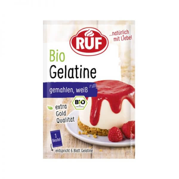Bột Gelatine hữu cơ RUF Đức – 3 gói x 9g