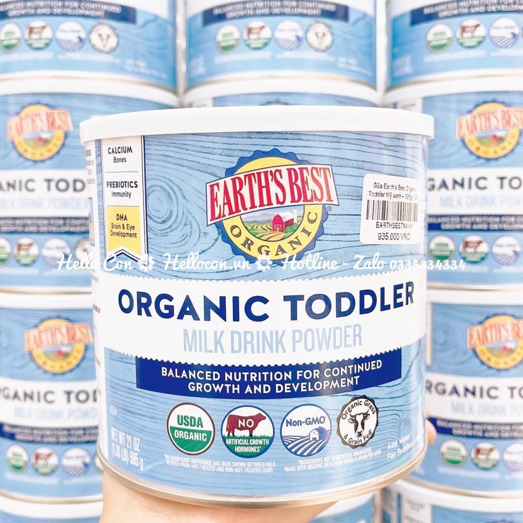Sữa Earth’s Best Organic Toddler Mỹ (Hộp thiếc xanh) – 595g (Từ 1 tuổi) — ảnh 3