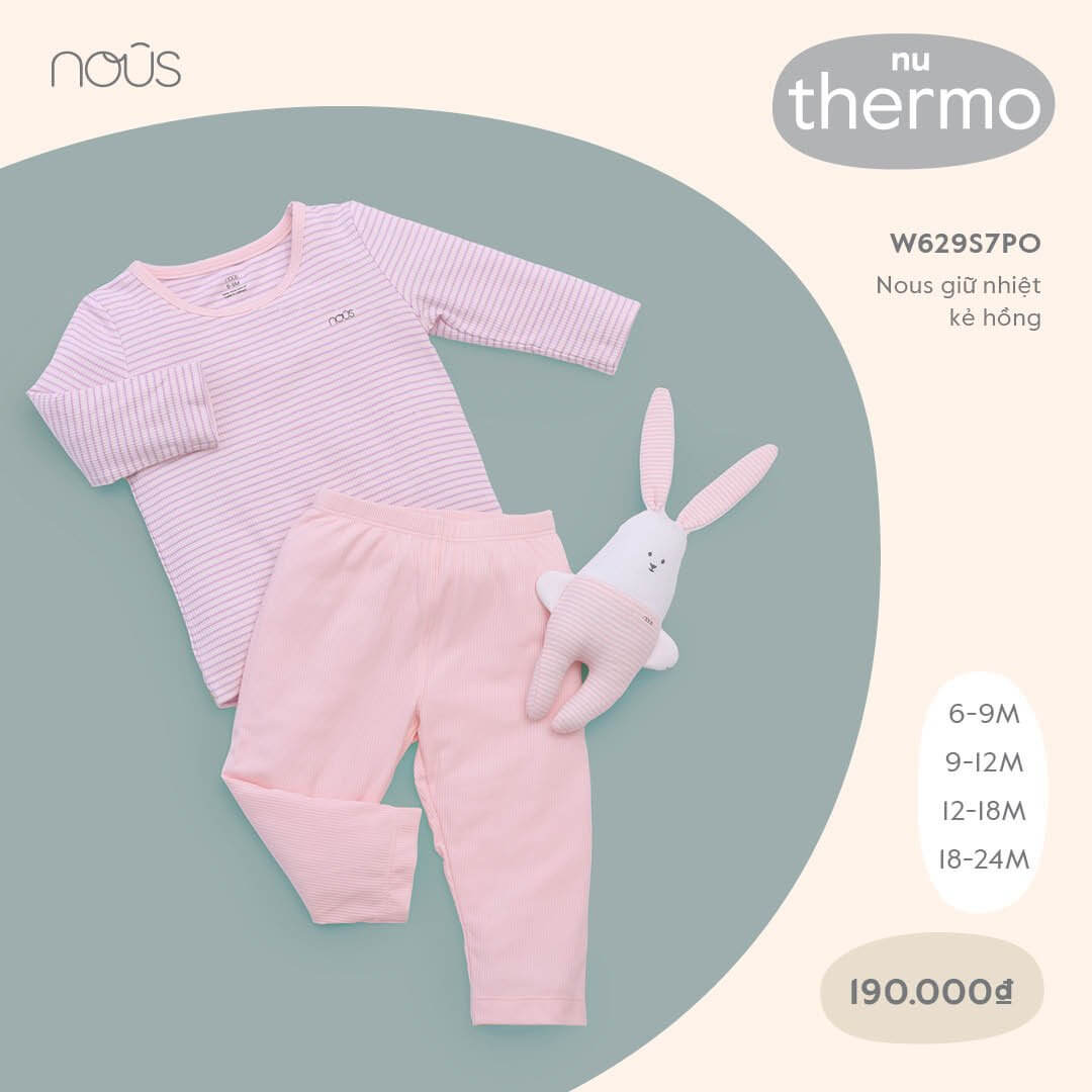 Nous giữ nhiệt kẻ (6M, 9M, 12M, 18M), (Màu Xanh, màu Hồng)