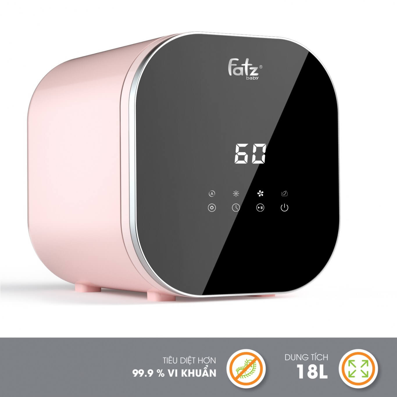 MÁY TIỆT TRÙNG SẤY KHÔ UV FATZBABY QUEEN 1 18L (Màu Lá, màu Xanh, màu Hồng) — ảnh 2