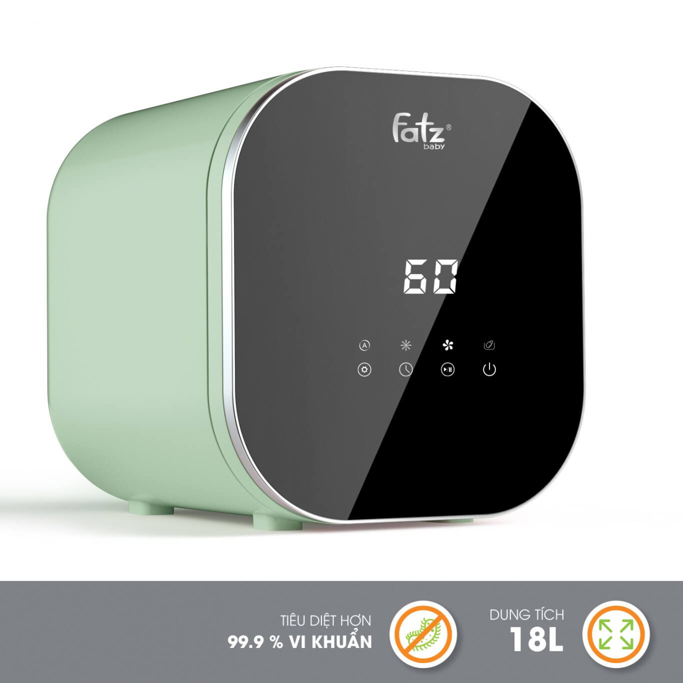 MÁY TIỆT TRÙNG SẤY KHÔ UV FATZBABY QUEEN 1 18L (Màu Lá, màu Xanh, màu Hồng) — ảnh 3