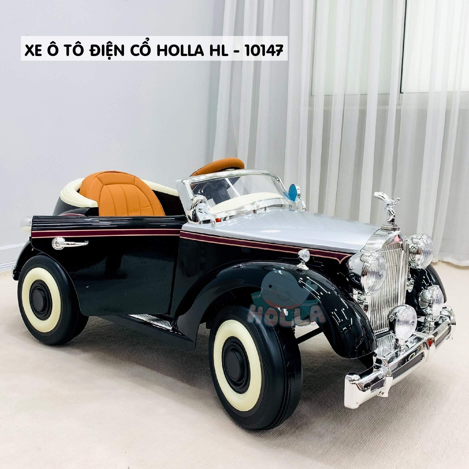 Xe ô tô điện Holla phiên bản cổ HL10147 (Màu đen bóng, màu kem thường) — ảnh 2