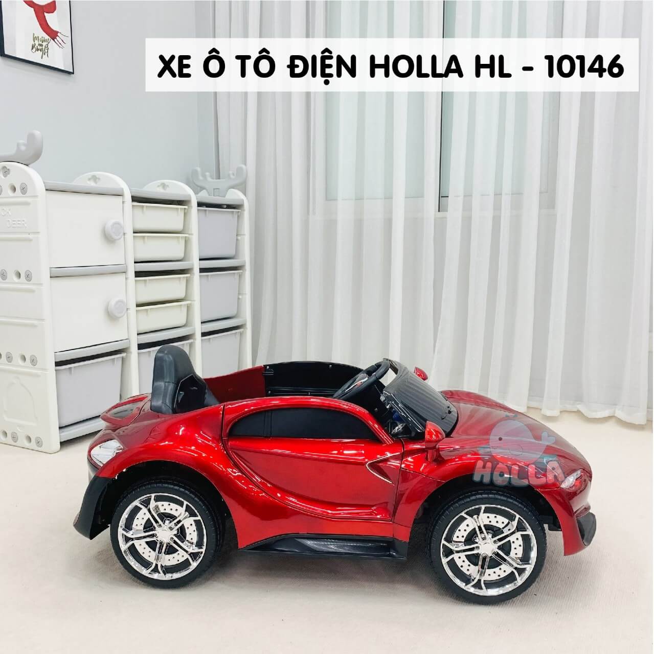 Xe ô tô điện Hollas siêu xe HL10146 (Màu đỏ bóng, màu trắng thường) — ảnh 2