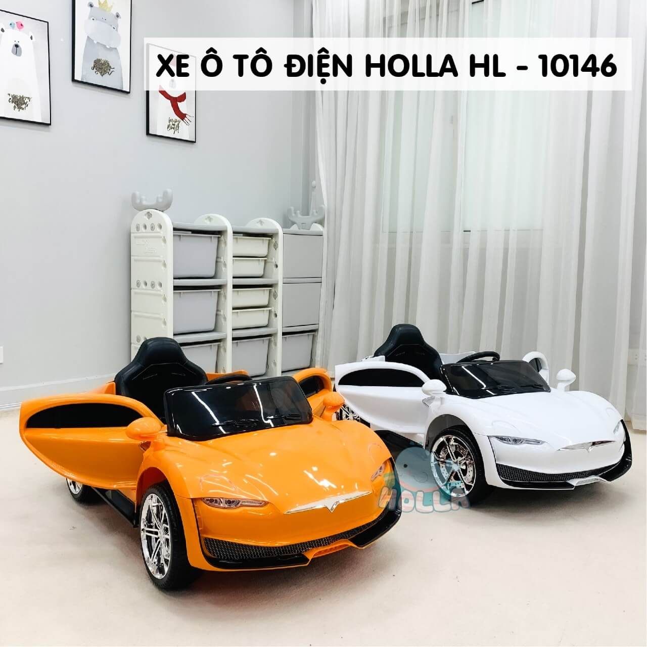 Xe ô tô điện Hollas siêu xe HL10146 (Màu đỏ bóng, màu trắng thường) — ảnh 4