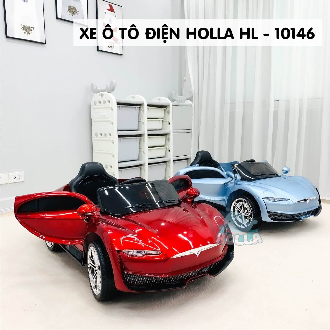 Xe ô tô điện Hollas siêu xe HL10146 (Màu đỏ bóng, màu trắng thường) — ảnh 6