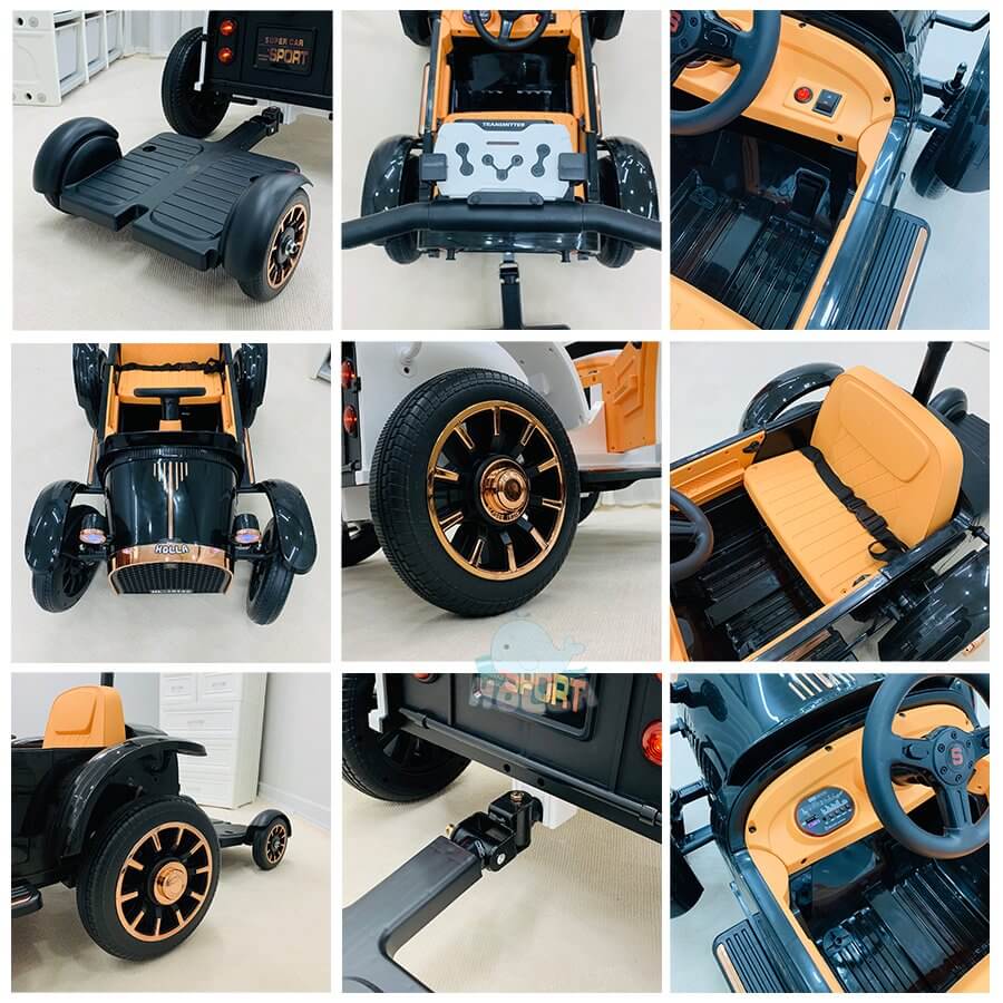 Xe ô tô điện kéo có điều khiển Holla HL10142 (Màu đen, Màu Trắng) — ảnh 3