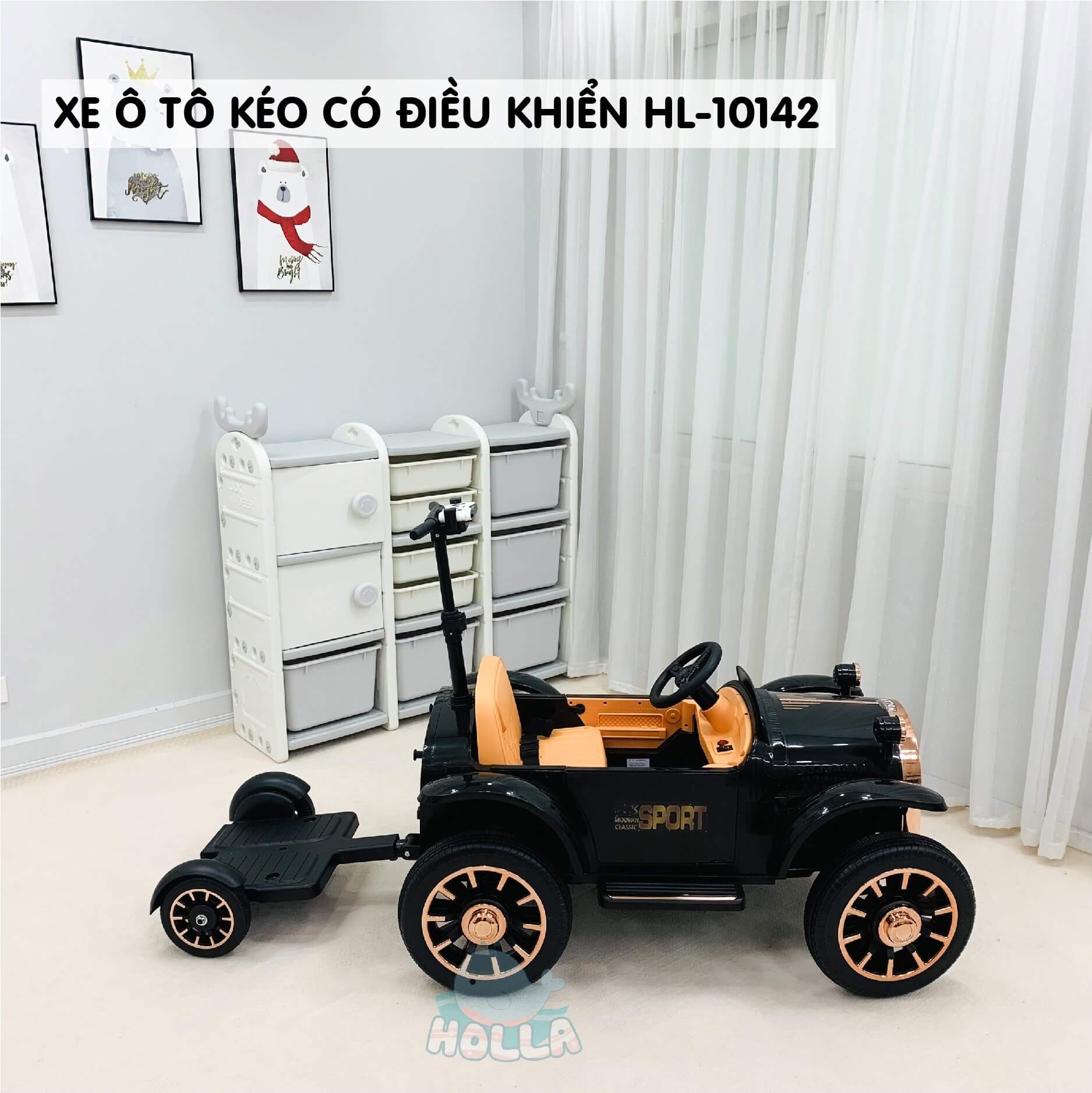 Xe ô tô điện kéo có điều khiển Holla HL10142 (Màu đen, Màu Trắng) — ảnh 4