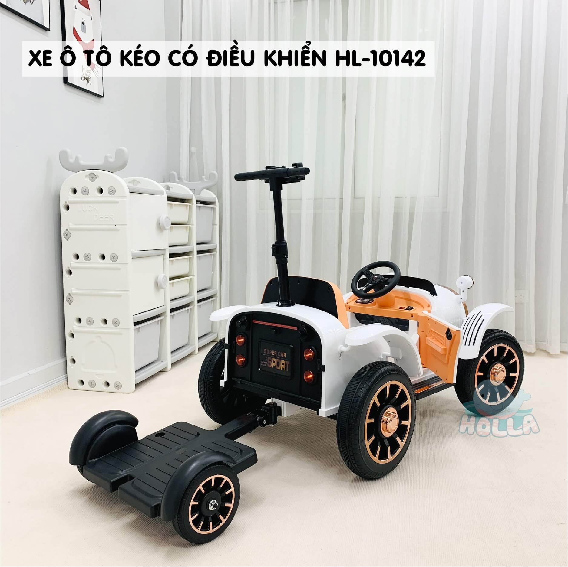 Xe ô tô điện kéo có điều khiển Holla HL10142 (Màu đen, Màu Trắng) — ảnh 8