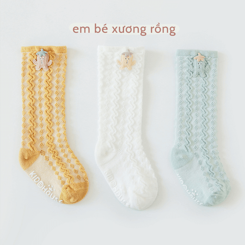 Set 3 đôi tất dài dệt lưới thoáng Cutie Nắng Của Mẹ — ảnh 9