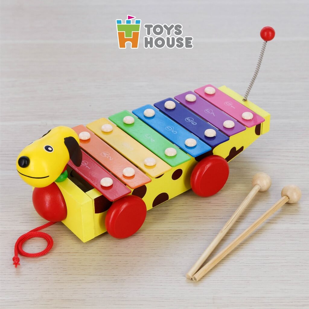 ToysHouse - Đàn cho bé kết hợp xe kéo hình cún