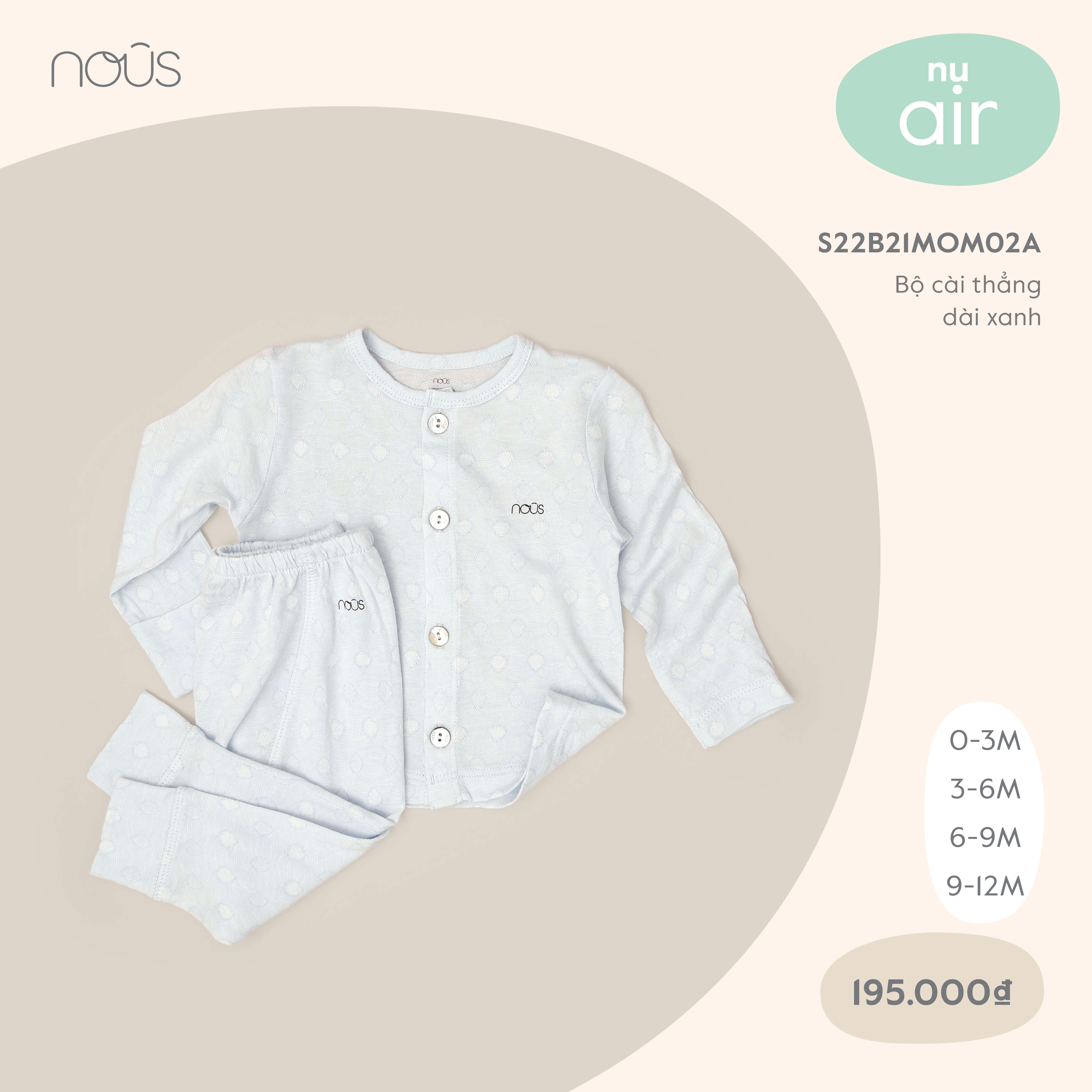 Bộ Nous cài thẳng dài xanh