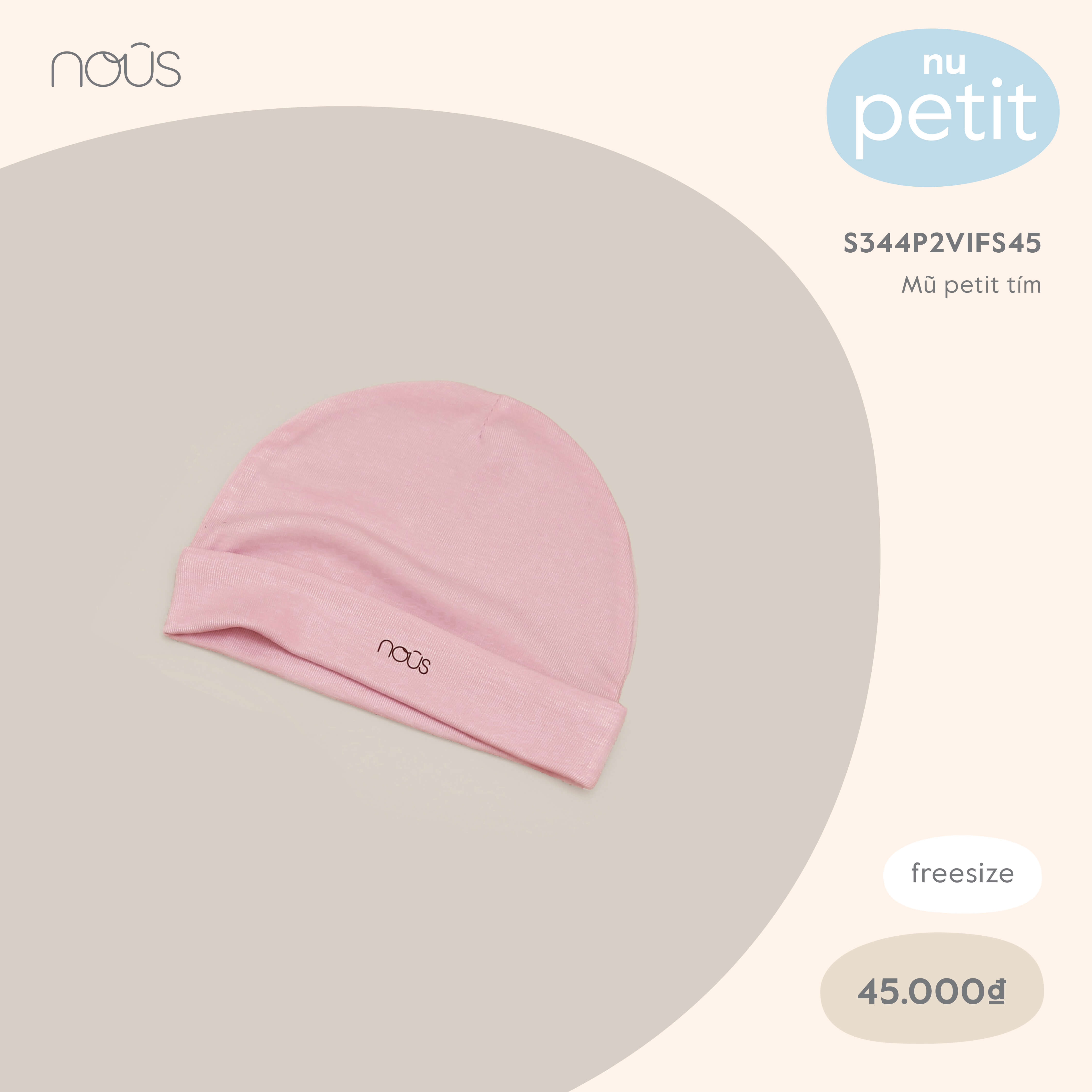 Mũ Nous petit tím