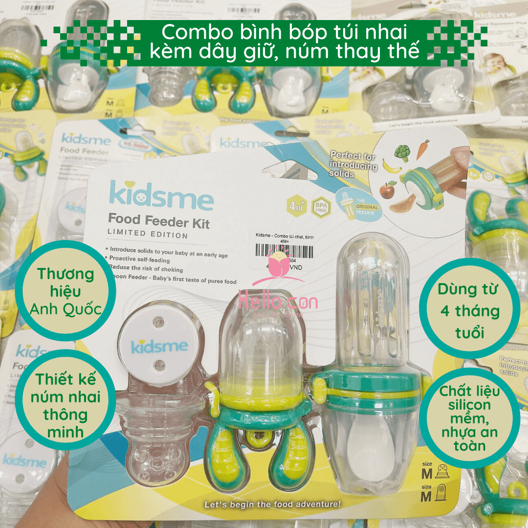 Kidsme - Combo túi nhai, bình  4M+