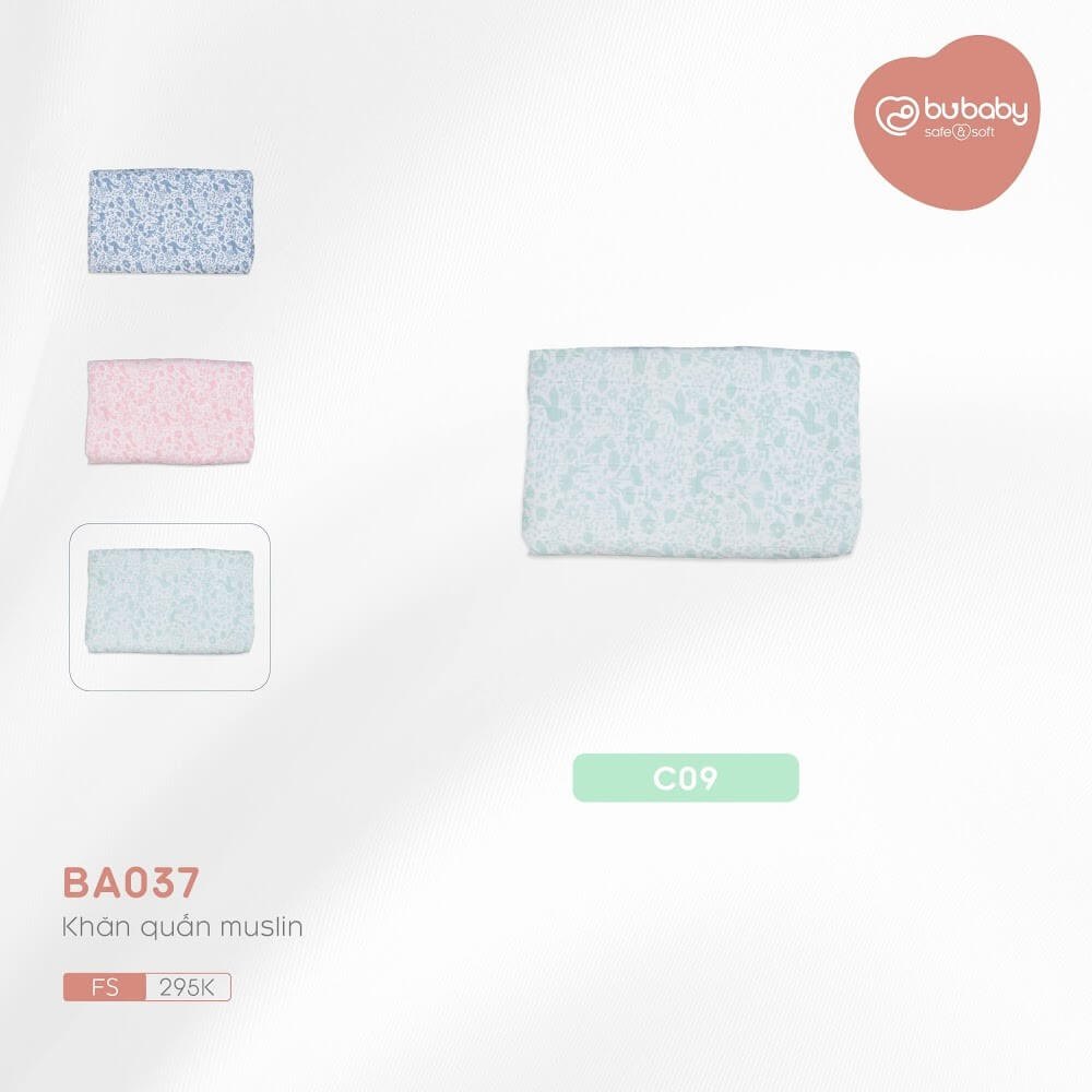 BA037 Khăn quấn Bu Baby muslin - Free