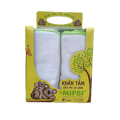 Khăn tắm hộp Mipbi ( hộp 2 khăn)